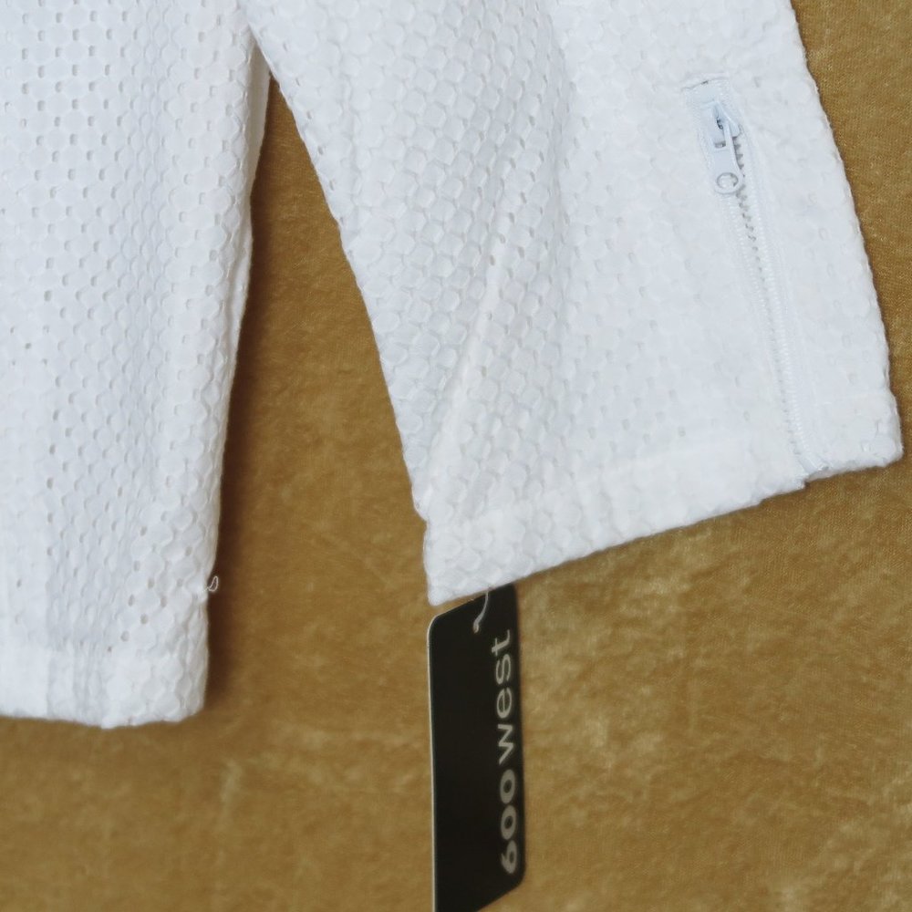 NWT 600 West 100% Cotton White Pindot Zip-Front Lined Jacket Size 8 - Picture 4 of 8